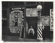 Berenice Abbott Signed 14 x 11 Photograph of Blossom Restaurant, 103 Bowery between Grand and Hester Streets